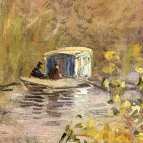 The Studio Boat Framed Canvas Replica Painting: Large
