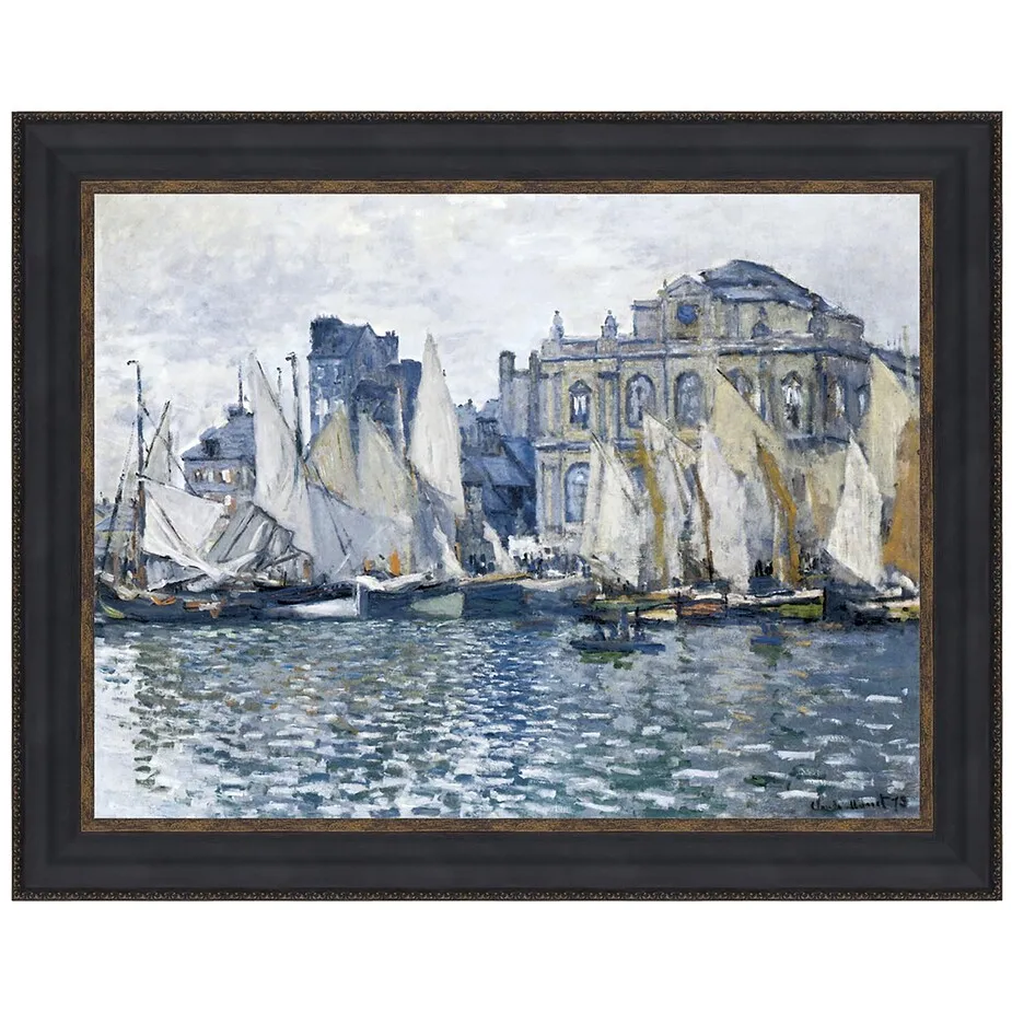 Museum at Le Havre Framed Canvas Replica Painting: Small