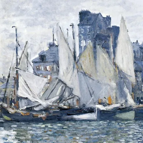 Museum at Le Havre Framed Canvas Replica Painting: Medium