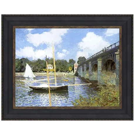 Bridge at Argenteuil Framed Canvas Replica Painting: Medium