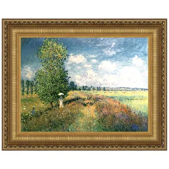 Summer, Poppy Field Framed Canvas Replica Painting: Medium