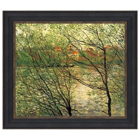 Isle Grande-Jatte on the Seine Framed Canvas Replica Painting: Medium