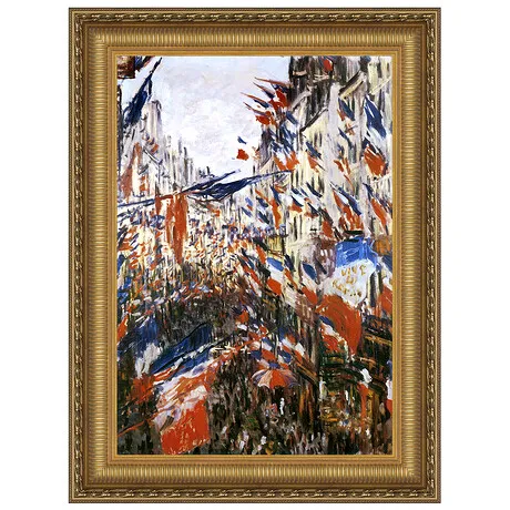 Rue Montorgueil in Paris Framed Canvas Replica Painting: Grande