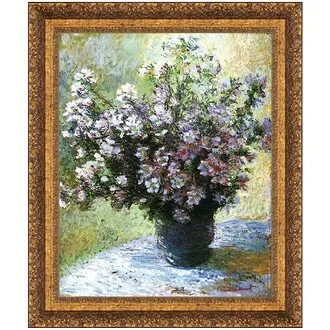 Vase of Flowers Framed Canvas Replica Painting: Small