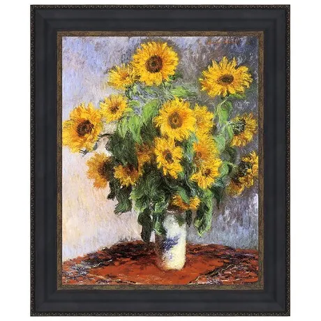 Bouquet of Sunflowers Framed Canvas Replica Painting: Medium