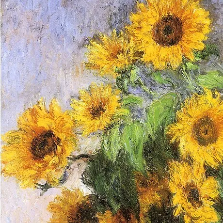Bouquet of Sunflowers Framed Canvas Replica Painting: Large