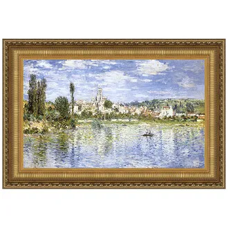 Vetheuil in Summer Framed Canvas Replica Painting: Small