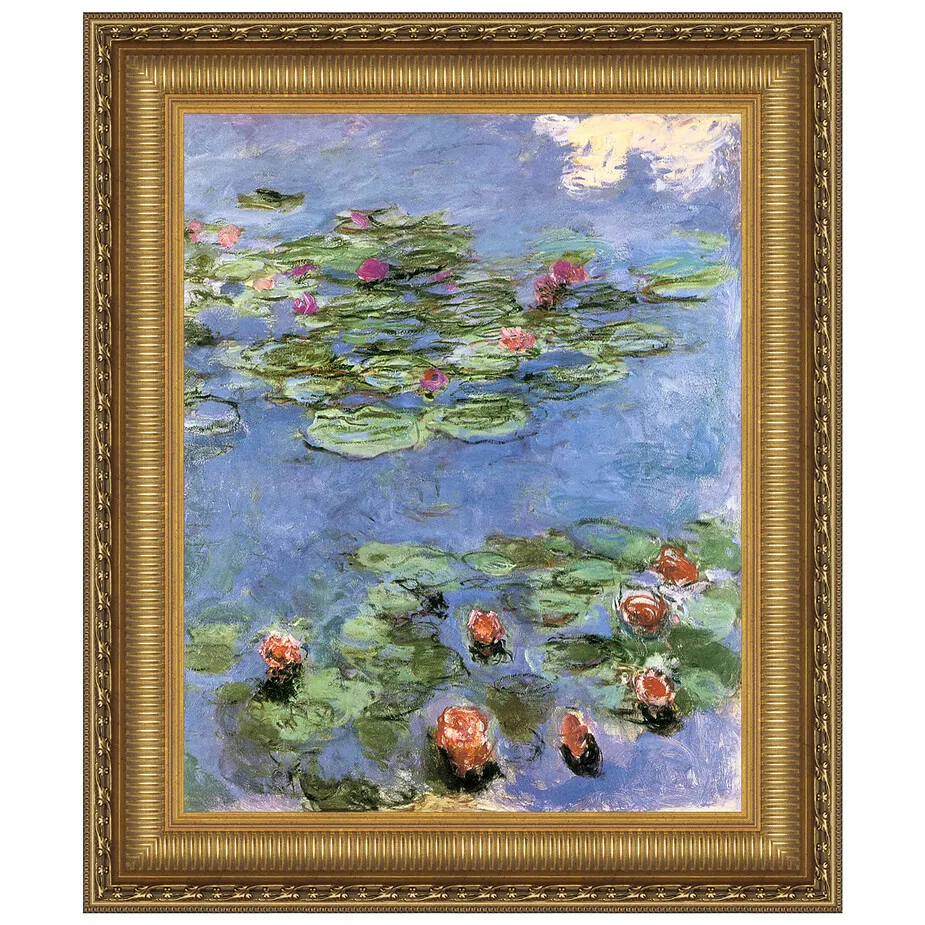 Water Lilies Framed Canvas Replica Painting: Small