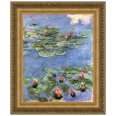 Water Lilies Framed Canvas Replica Painting: Grande