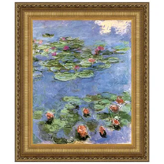Water Lilies Framed Canvas Replica Painting: Grande