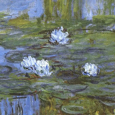 Water Lilies Framed Canvas Replica Painting: Medium