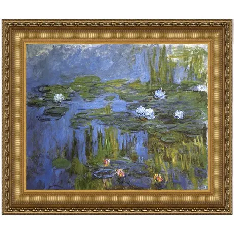 Water Lilies Framed Canvas Replica Painting: Medium