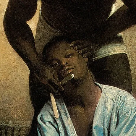The Barber of Suez Framed Canvas Replica Painting: Large