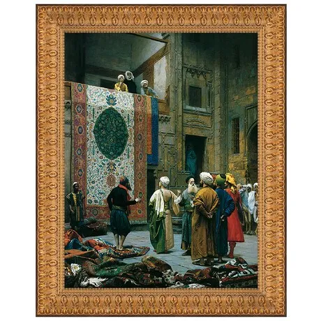 Carpet Merchant Framed Canvas Replica Painting: Large