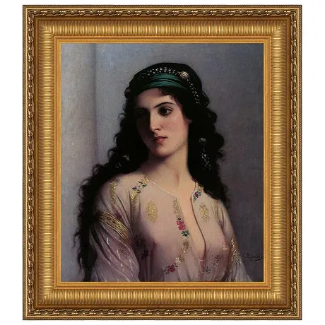 Jewish Girl in Tangiers Framed Canvas Replica Painting: Medium