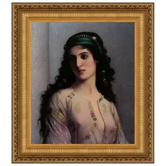 Jewish Girl in Tangiers Framed Canvas Replica Painting: Grande