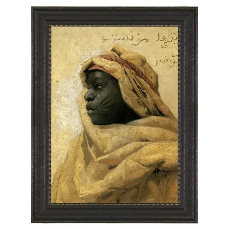 Portrait of a Nubian Framed Canvas Replica Painting: Medium