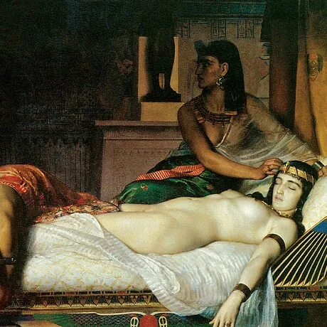 Death of Cleopatra Framed Canvas Replica Painting: Medium