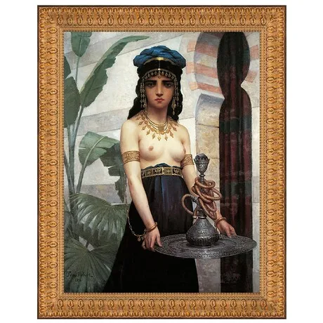 Harem Servant Girl Framed Canvas Replica Painting: Medium