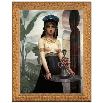 Harem Servant Girl Framed Canvas Replica Painting: Grande