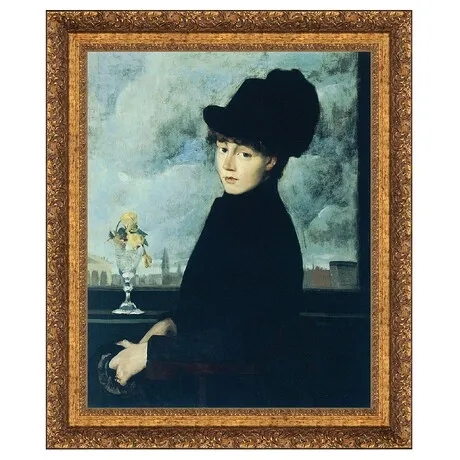 Against the Window Framed Canvas Replica Painting: Small
