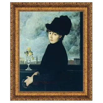 Against the Window Framed Canvas Replica Painting: Medium
