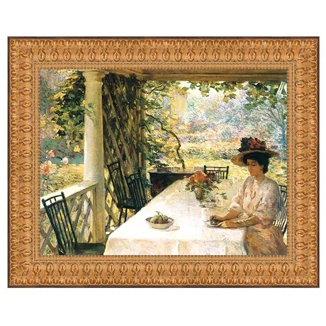 On the Porch Framed Canvas Replica Painting: Medium