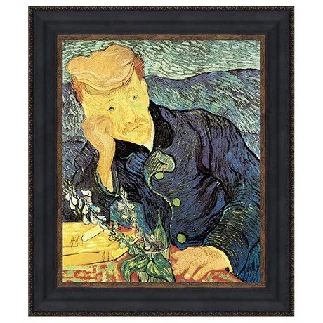 Portrait of Doctor Gachet Framed Canvas Replica Painting: Large