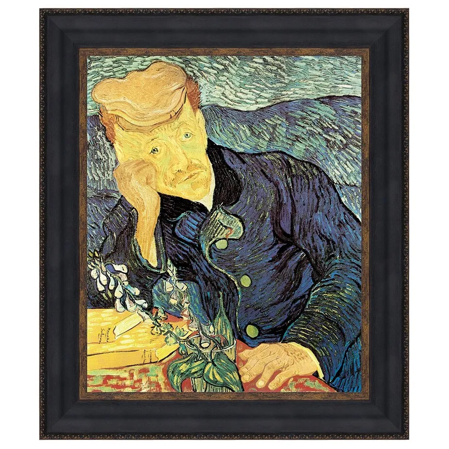 Portrait of Doctor Gachet Framed Canvas Replica Painting: Grande