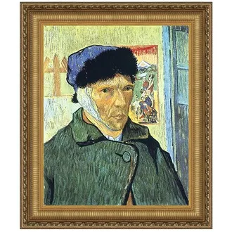 Self Portrait with Bandaged Ear Framed Canvas Replica Painting: Large
