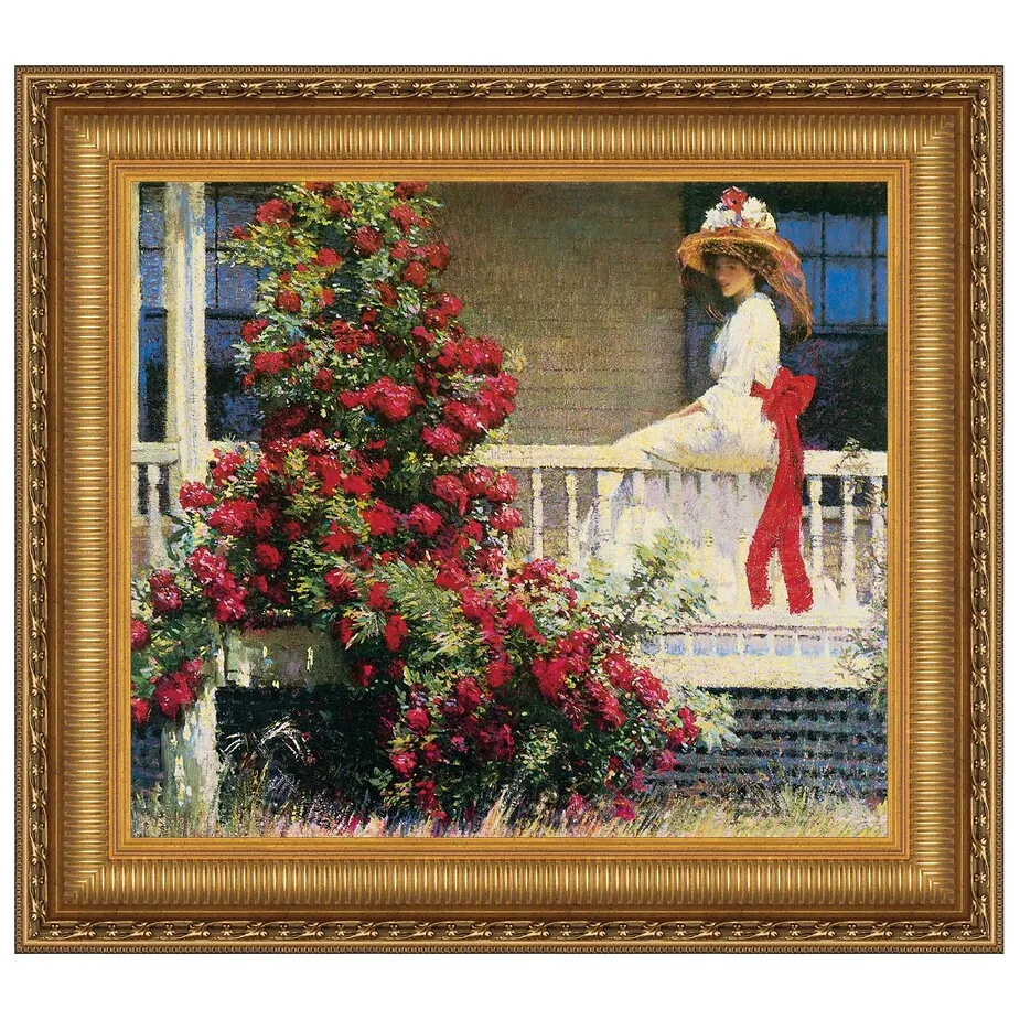 The Crimson Rambler Framed Canvas Replica Painting: Large