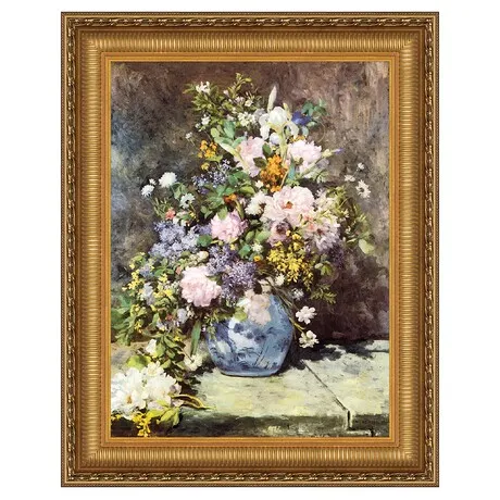 Vase of Flowers Framed Canvas Replica Painting: Small