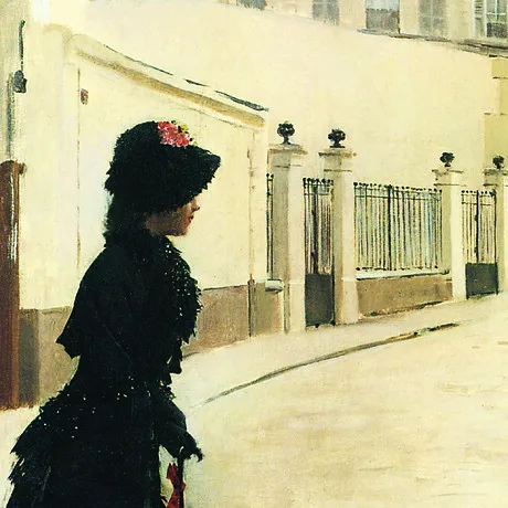 Waiting Paris Rue de Chateaubriand Framed Canvas Replica Painting: Grande