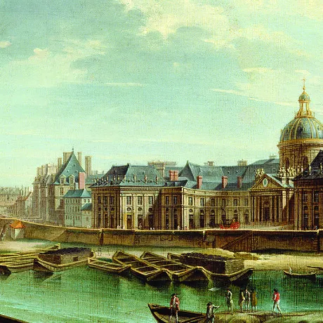 A View of Paris with the Ile de la Cite Framed Canvas Replica Painting: Medium