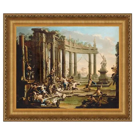 Bacchanale Framed Canvas Replica Painting: Small