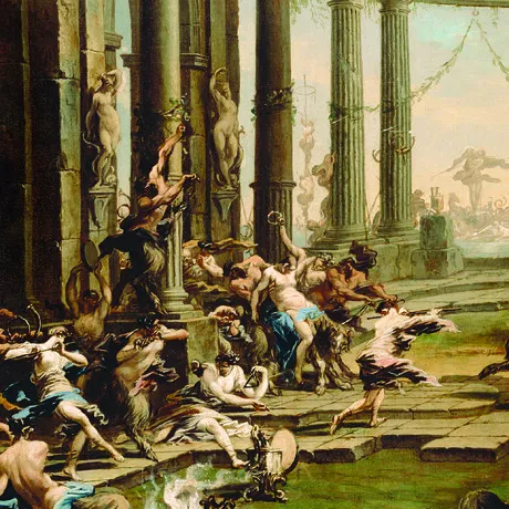 Bacchanale Framed Canvas Replica Painting: Grande