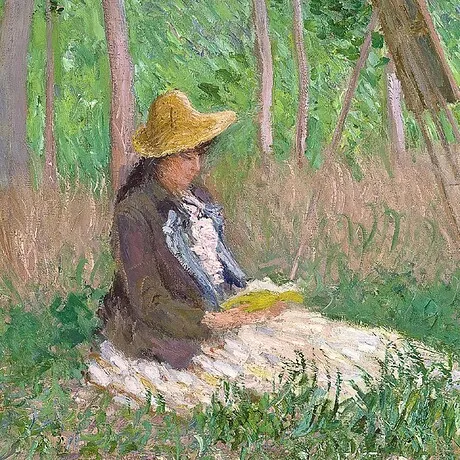 Woods at Giverny, Hoschede Sisters Framed Canvas Replica Painting: Small