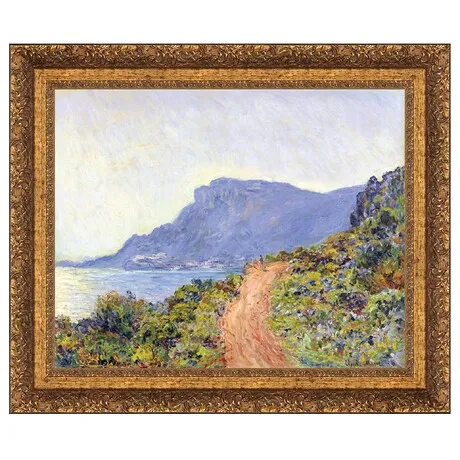 La Corniche at Monaco Framed Canvas Replica Painting: Medium