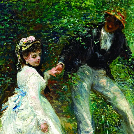 La Promenade Framed Canvas Replica Painting: Large