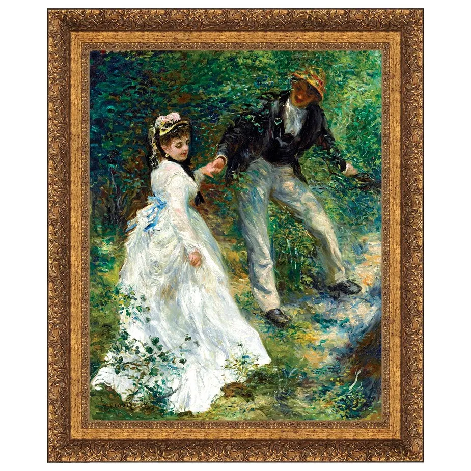 La Promenade Framed Canvas Replica Painting: Large