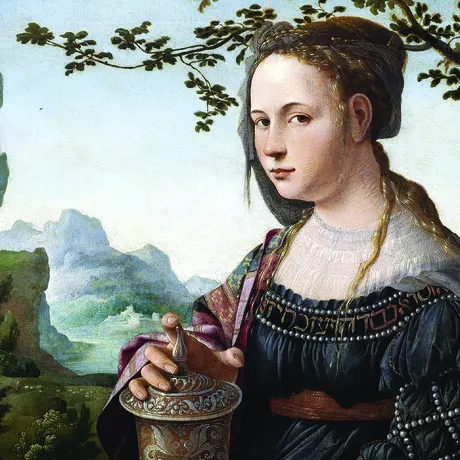 Mary Magdalene Framed Canvas Replica Painting: Medium