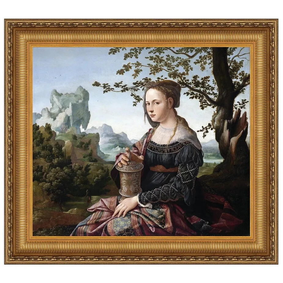 Mary Magdalene Framed Canvas Replica Painting: Grande