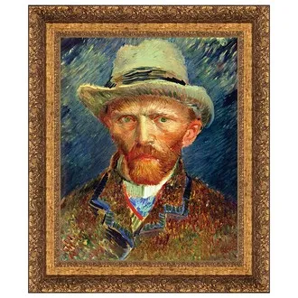 Self Portrait, Vincent van Gogh Framed Canvas Replica Painting: Large