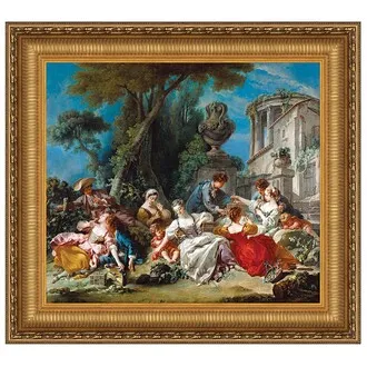 The Bird Catchers Framed Canvas Replica Painting: Medium