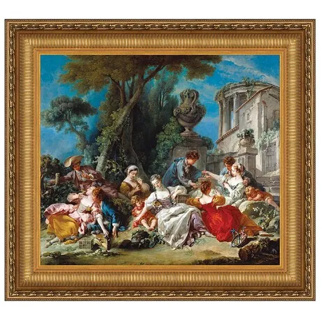 The Bird Catchers Framed Canvas Replica Painting: Large