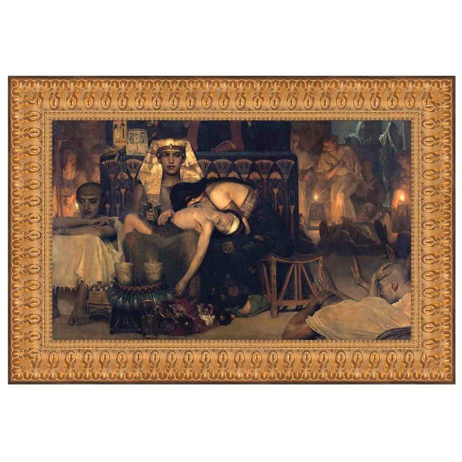 Death of the Pharaoh's Firstborn Son Framed Canvas Replica Painting: Small