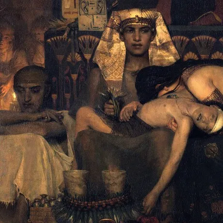 Death of the Pharaoh's Firstborn Son Framed Canvas Replica Painting: Large