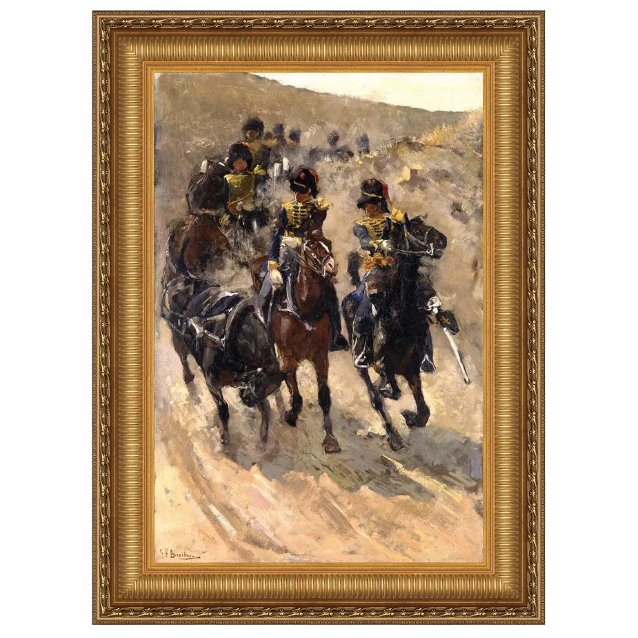 The Yellow Riders Framed Canvas Replica Painting: Grande