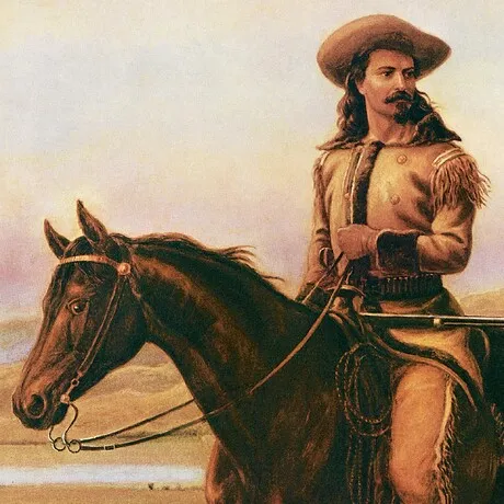 Buffalo Bill on Charlie Framed Canvas Replica Painting: Grande