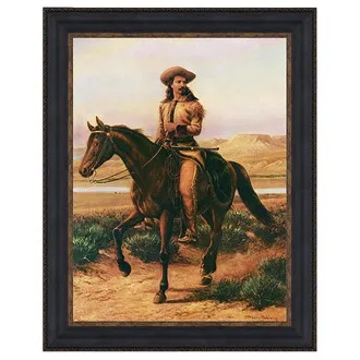 Buffalo Bill on Charlie Framed Canvas Replica Painting: Grande